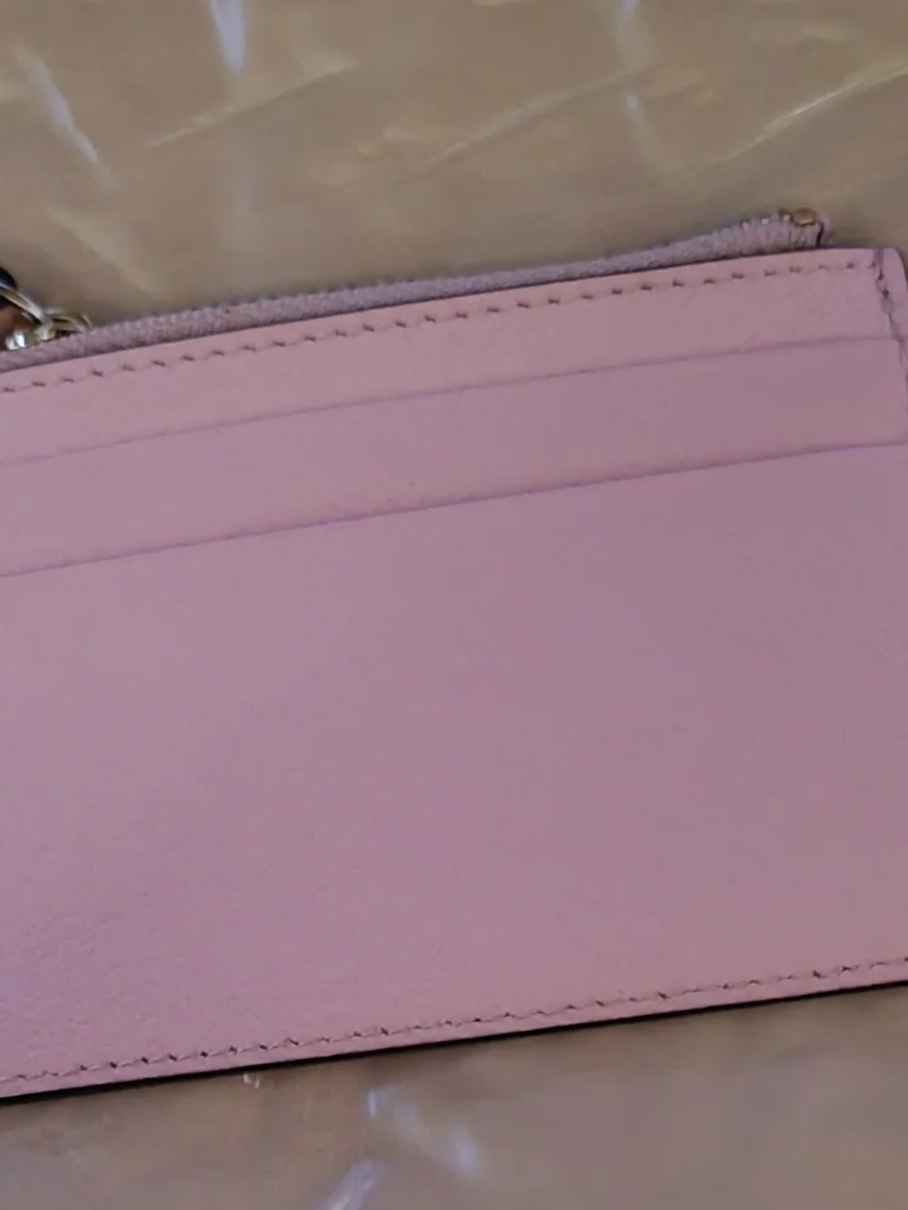 kate spade Pink Leather Card Wallet with Zip